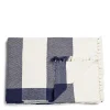 Daylesford Organic Abbey Stripe Blanket Navy- Throws & Cushions|Tableware