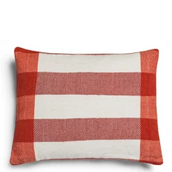 Daylesford Organic Abbey Stripe Cushion Fox Red- Throws & Cushions
