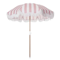 Daylesford Organic Beach Umbrella Pink Stripe- Garden Furniture