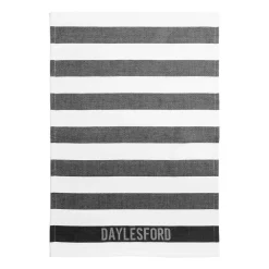 Daylesford Organic Black & White Stripe Tea Towel- Aprons & Tea Towels