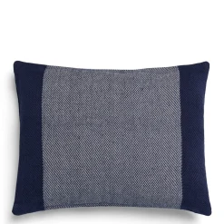 Daylesford Organic Borderline Cushion Navy- Throws & Cushions