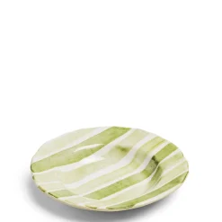 Daylesford Organic Circus Stripe Green Shallow Bowl- Tableware