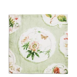 Daylesford Organic Daylesford x Colefax Quince Garden Napkin in Green With Passion Flower- Table Linen|Tableware