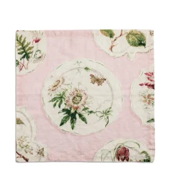 Daylesford Organic Daylesford X Colefax Quince Garden Napkin in Pink with Passion Flower- Table Linen|Tableware