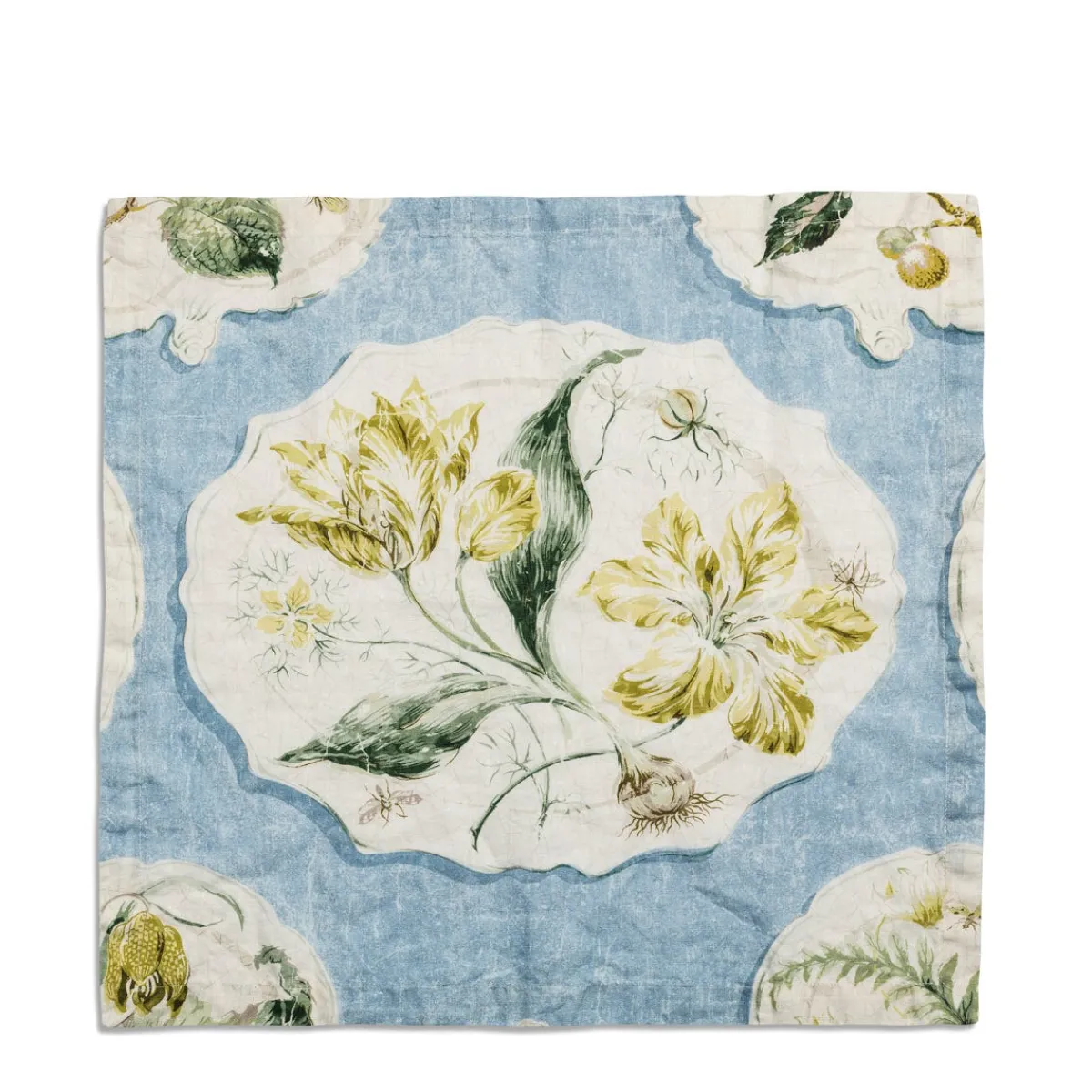 Daylesford Organic Daylesford X Colefax Quince Garden Napkin in Blue with Tulip- Table Linen|Tableware