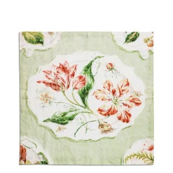 Daylesford Organic Daylesford x Colefax Quince Garden Napkin in Green With Tulips- Table Linen|Tableware