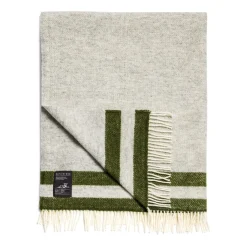 Daylesford Organic Elmstead Wool Throw Double Stripe Grey- Throws & Cushions