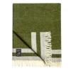 Daylesford Organic Elmstead Wool Throw Double Stripe Olive- Throws & Cushions