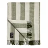 Daylesford Organic Enstone Wool Throw Herringbone Stripe Olive- Throws & Cushions