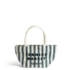 Daylesford Organic Farmers Market Stripe Mini Bag Blue- Bags & Baskets