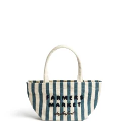 Daylesford Organic Farmers Market Stripe Mini Bag Blue- Bags & Baskets
