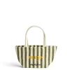 Daylesford Organic Fresh Stripe Mini Bag Green- Bags & Baskets