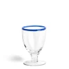 Daylesford Organic Idbury Wine Glass Blue Rim- Glassware|Tableware