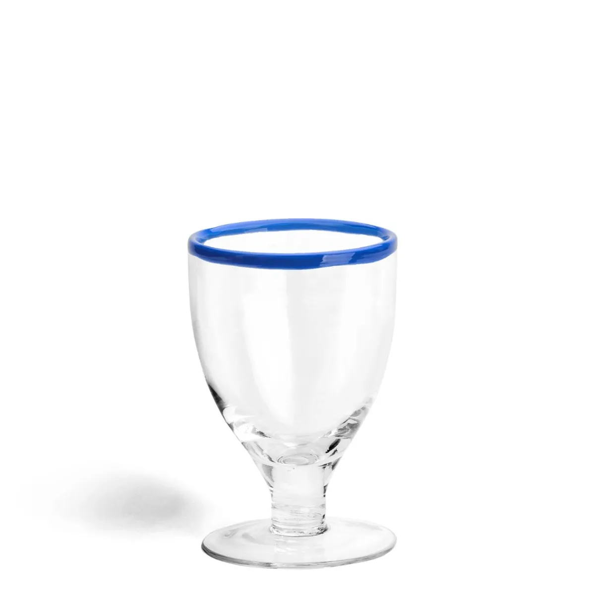 Daylesford Organic Idbury Wine Glass Blue Rim- Glassware|Tableware