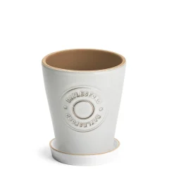 Daylesford Organic Large Lucas Planter with saucer White- Pots