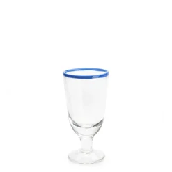 Daylesford Organic Ledbury Wine Glass Blue Tipped- Glassware|Tableware