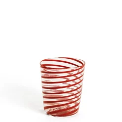 Daylesford Organic Murano Red Spiral Stripe Glass- Glassware|Tableware