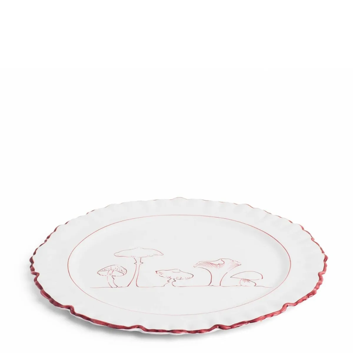 Daylesford Organic Mushroom Dance Plate Claret- Tableware