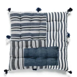 Daylesford Organic Nila Dhaba Blue Cushion- Throws & Cushions|Tableware