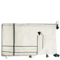 Daylesford Organic Nila Margin Tablecloth Green- Table Linen|Tableware