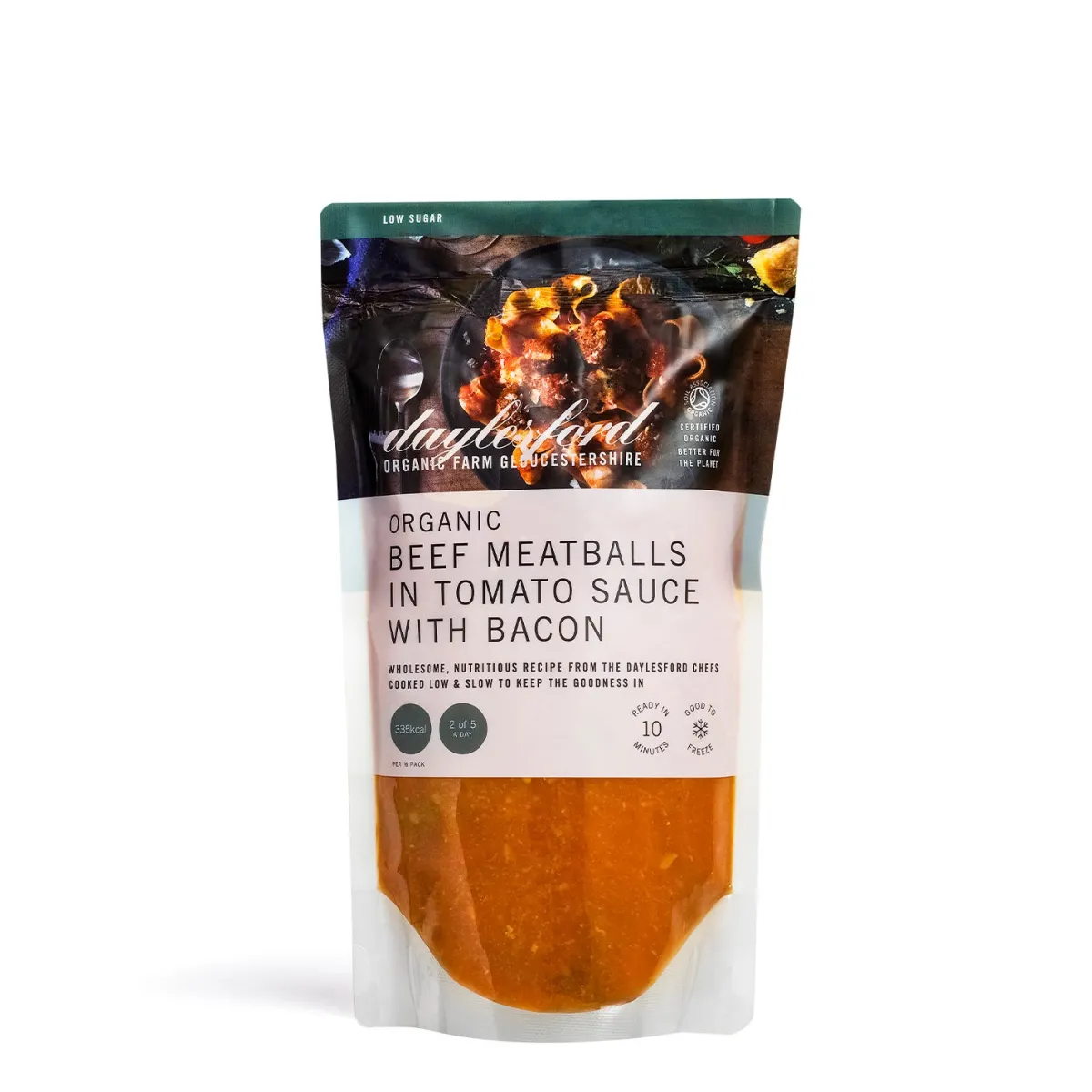 Daylesford Organic Organic Beef Meatballs with Tomato & Smoked Bacon- Ready To Cook Meals
