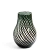 Daylesford Organic Riley Stout Green & Black Stripe Vase Tall- Vases & Flowers|Vases