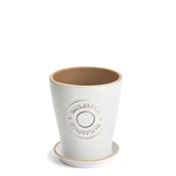 Daylesford Organic Small Lucas Planter with saucer, white- Pots