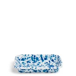 Daylesford Organic Spaltter Small Rectangular Dish Blue Enamel- Tableware
