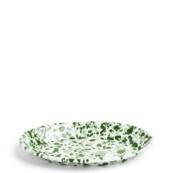 Daylesford Organic Splatter Oval Dish Green Enamel- Tableware