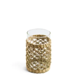 Daylesford Organic Weave Glass Lantern Small- Lanterns|Candle Accessories