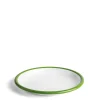 Daylesford Organic White & Green Enamel Plate 26cm- Tableware
