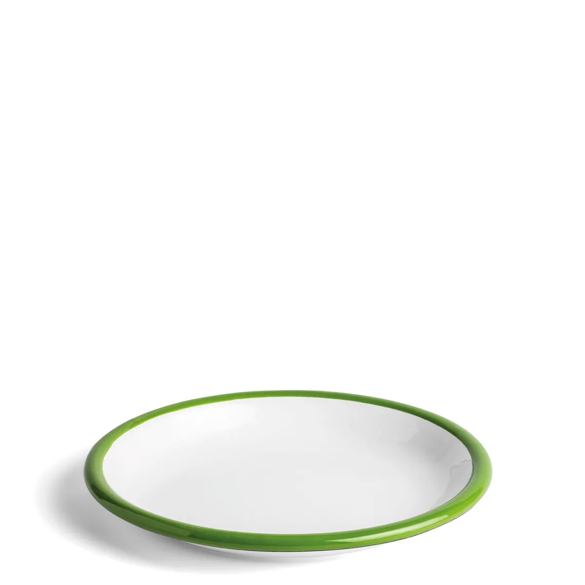 Daylesford Organic White & Green Enamel Plate 26cm- Tableware