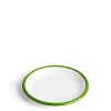 Daylesford Organic White & Green Enamel Plate 20cm- Tableware