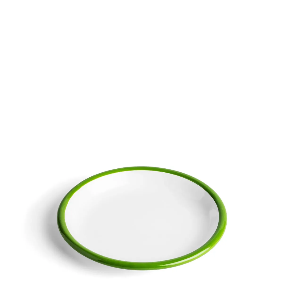Daylesford Organic White & Green Enamel Plate 20cm- Tableware