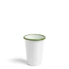 Daylesford Organic White & Green Large Enamel Tumbler- Tableware