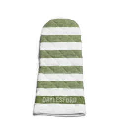 Daylesford Organic White & Green Stripe Oven Glove- Aprons & Tea Towels