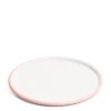 Daylesford Organic White & Pink Enamel Pizza Plate 32cm- Tableware