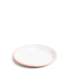 Daylesford Organic White & Pink Enamel Plate 20cm- Tableware
