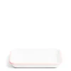 Daylesford Organic White & Pink Enamel Rectangular Dish 26cm- Tableware