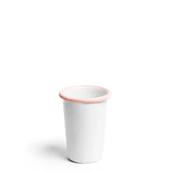 Daylesford Organic White & Pink Large Enamel Tumbler- Tableware