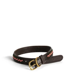 Daylesford Organic Zigzag Skinny Dog Collar Red Medium- Pet Accessories
