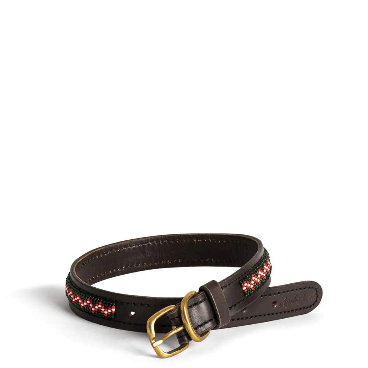 Daylesford Organic Zigzag Skinny Dog Collar Red Medium- Pet Accessories